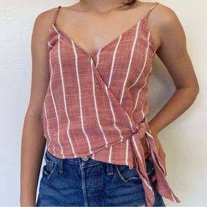 Ten Sixty Sherman Coral and White Striped Tank Size Small